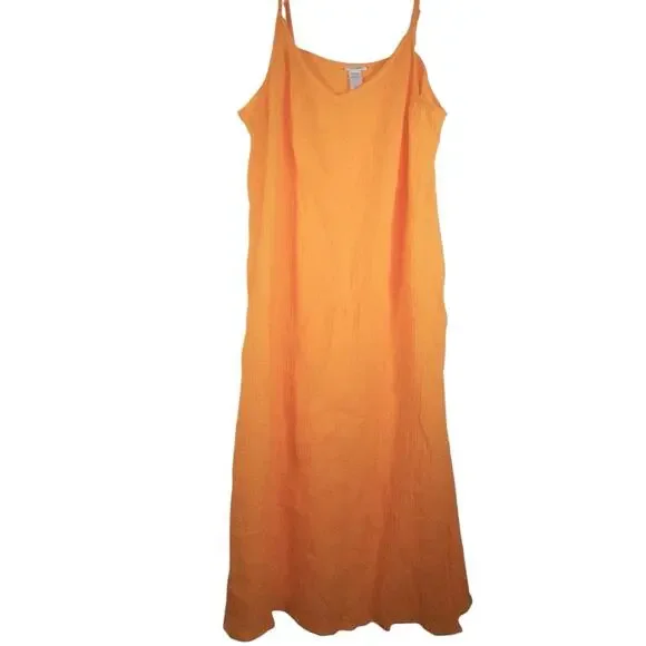 XL Andie Barreta Dress $118 Swim Coverup Dress Orange Cotton Gauze New NWOT - Picture 5 of 13